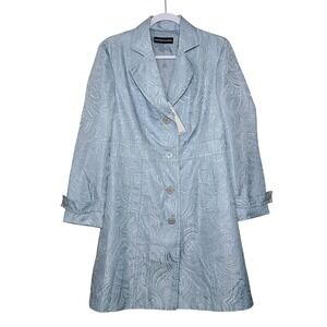 Norton‎ McNaughton Light Blue Textured Longline Blazer 8 Clean Girl Shabby Chic